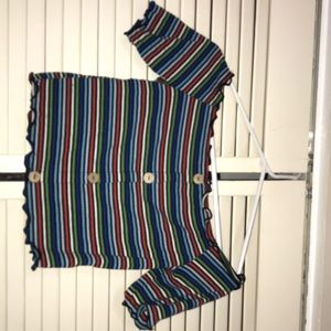 striped off the shoulder crop top